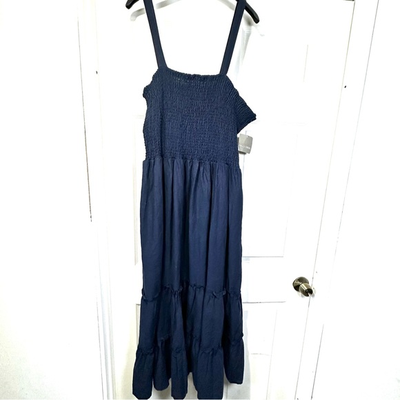Falls Creek Dresses & Skirts - Falls Creek Women’s Maxi Dress 2X Navy Blue Smocked Cottagecore Boho vacation